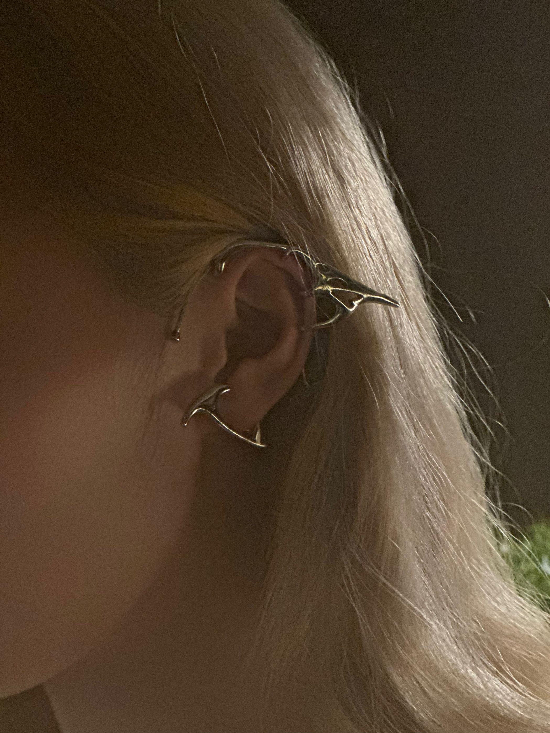 Cyber Elf Ear Cuff No Piercing Clip On Wrap Earring Fantasy Jewelry Handmade Gift for Her Him