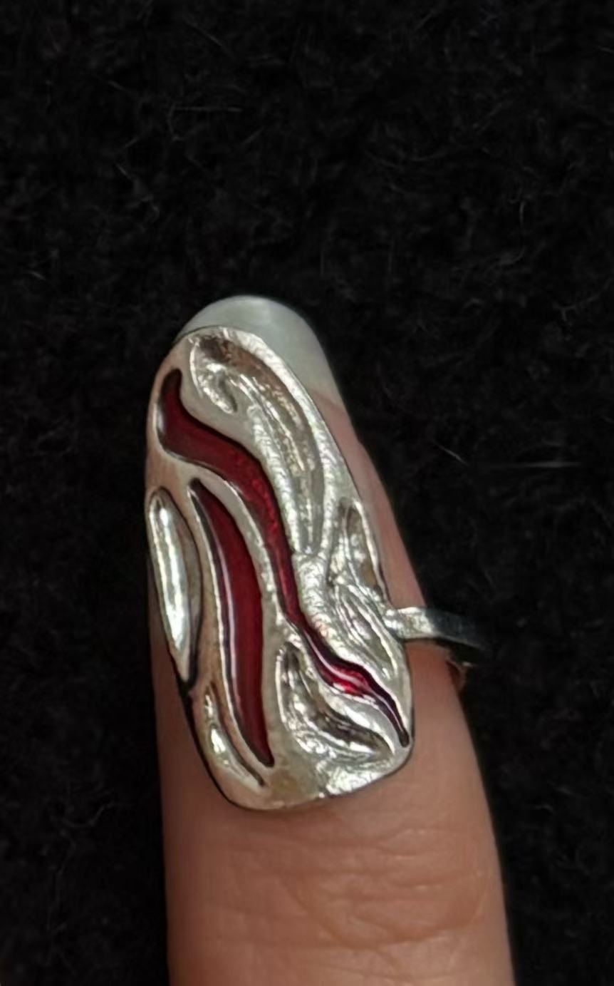 Molten Sanguine Burgundy Nail Armor Set