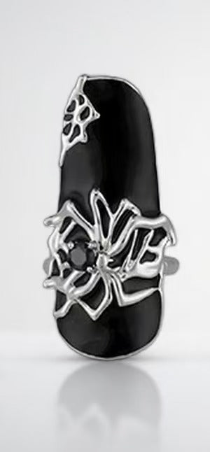 Cyberpunk 5Pcs Liquid Metal Mechanical Nail Ring - Dark Aesthetic Mechanical Armor Ring Niche Neutral Finger Jewelry