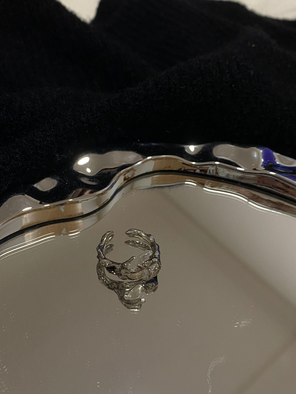 Handcrafted Silver Moon Ring with Melted Metal Details - Perfect Birthday Gift for Her