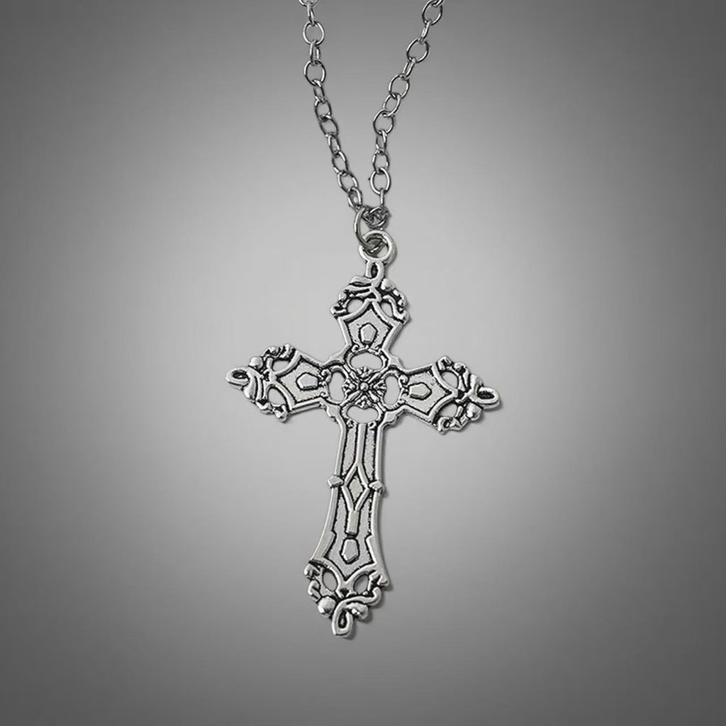 Chains | antique-silver | Cybernicho | Gothic Sacrament Collection | variety-of-cross-skull-and-heart-pendants