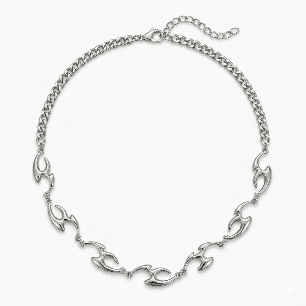 Chains | stainless-steel | Cybernicho | Sculptural Molten Cross | waterproof-non-tarnish