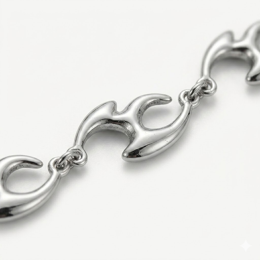 Chains | stainless-steel | Cybernicho | Sculptural Molten Cross | waterproof-non-tarnish