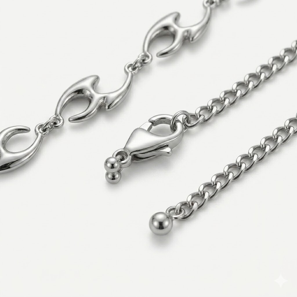 Chains | stainless-steel | Cybernicho | Sculptural Molten Cross | waterproof-non-tarnish