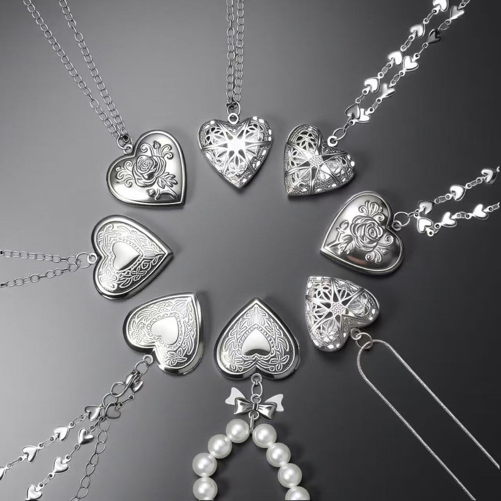 Chains | vintage-silver | Cybernicho | Relic Heart Floral Locket | heart-link-chain-detail