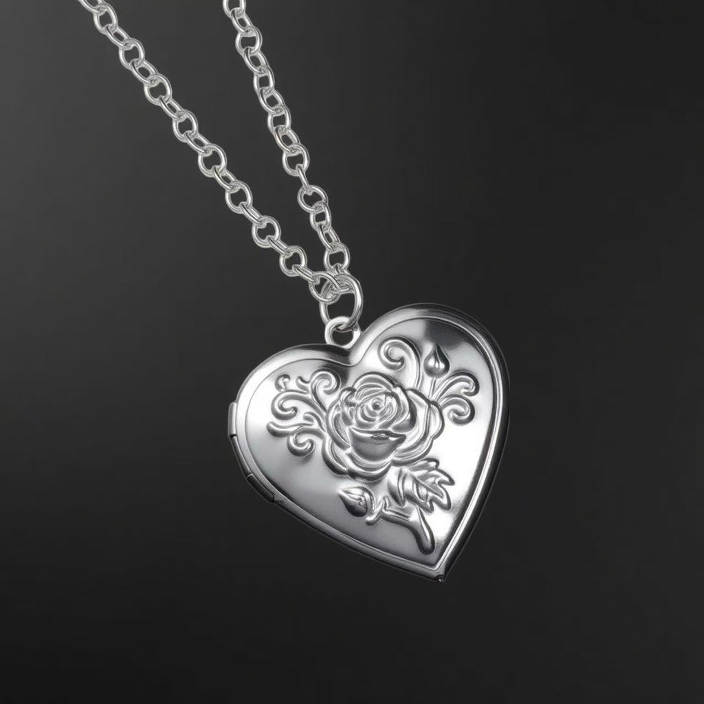 Chains | vintage-silver | Cybernicho | Relic Heart Floral Locket | classic-o-chain-style