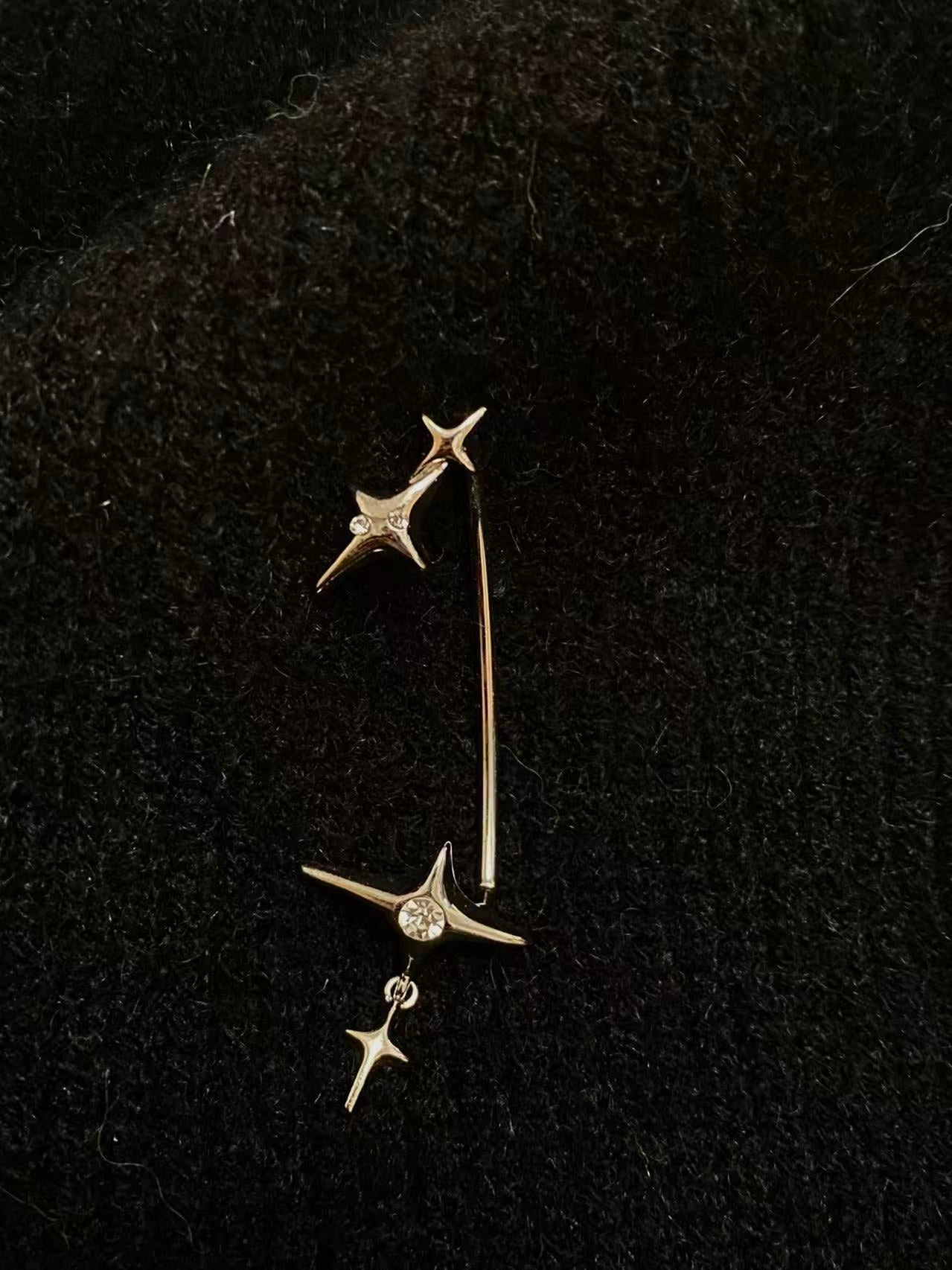 Earrings | polished-chrome | Cybernicho | Molten Starburst Liquid Ear Wrap | cyberpunk-celestial-aesthetic