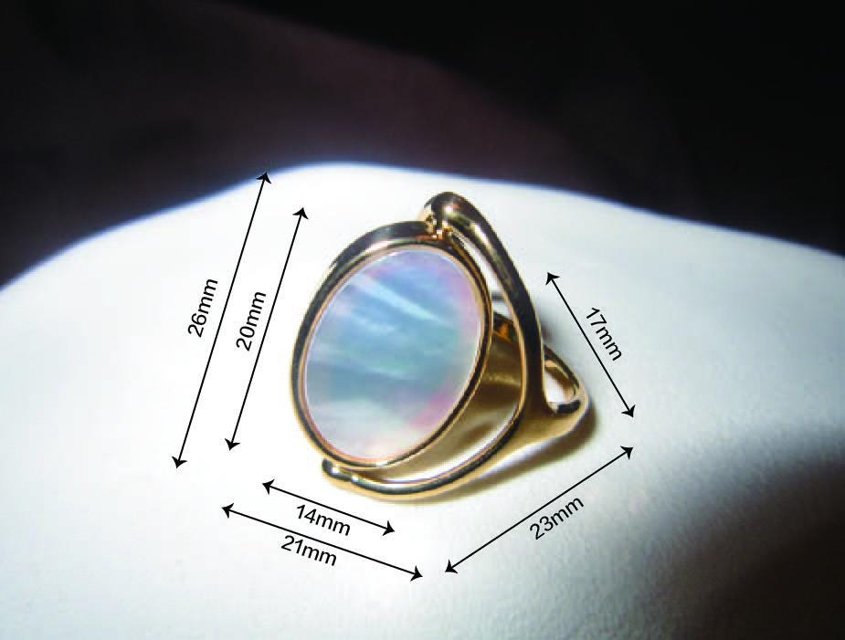 Rings | gold | Cybernicho | Molten Gyro Rotatable Abalone Shell Ring | kinetic-jewelry-double-sided-mother-of-pearl