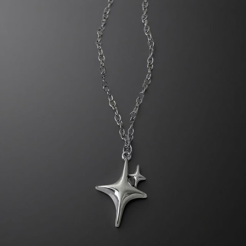 Star Necklace | Silver | Cybernicho | Molten Anima Polaris Pendant | Cyberpunk Goth Jewelry