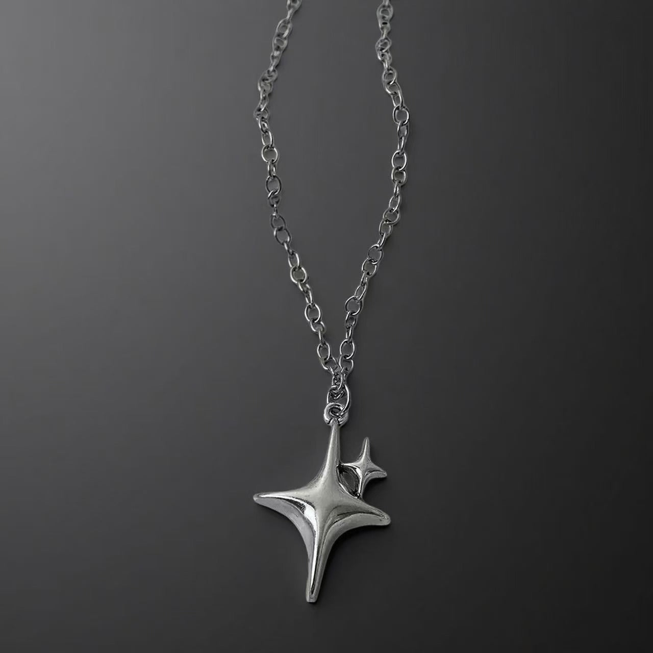 Star Necklace | Silver | Cybernicho | Molten Anima Polaris Pendant | Cyberpunk Goth Jewelry