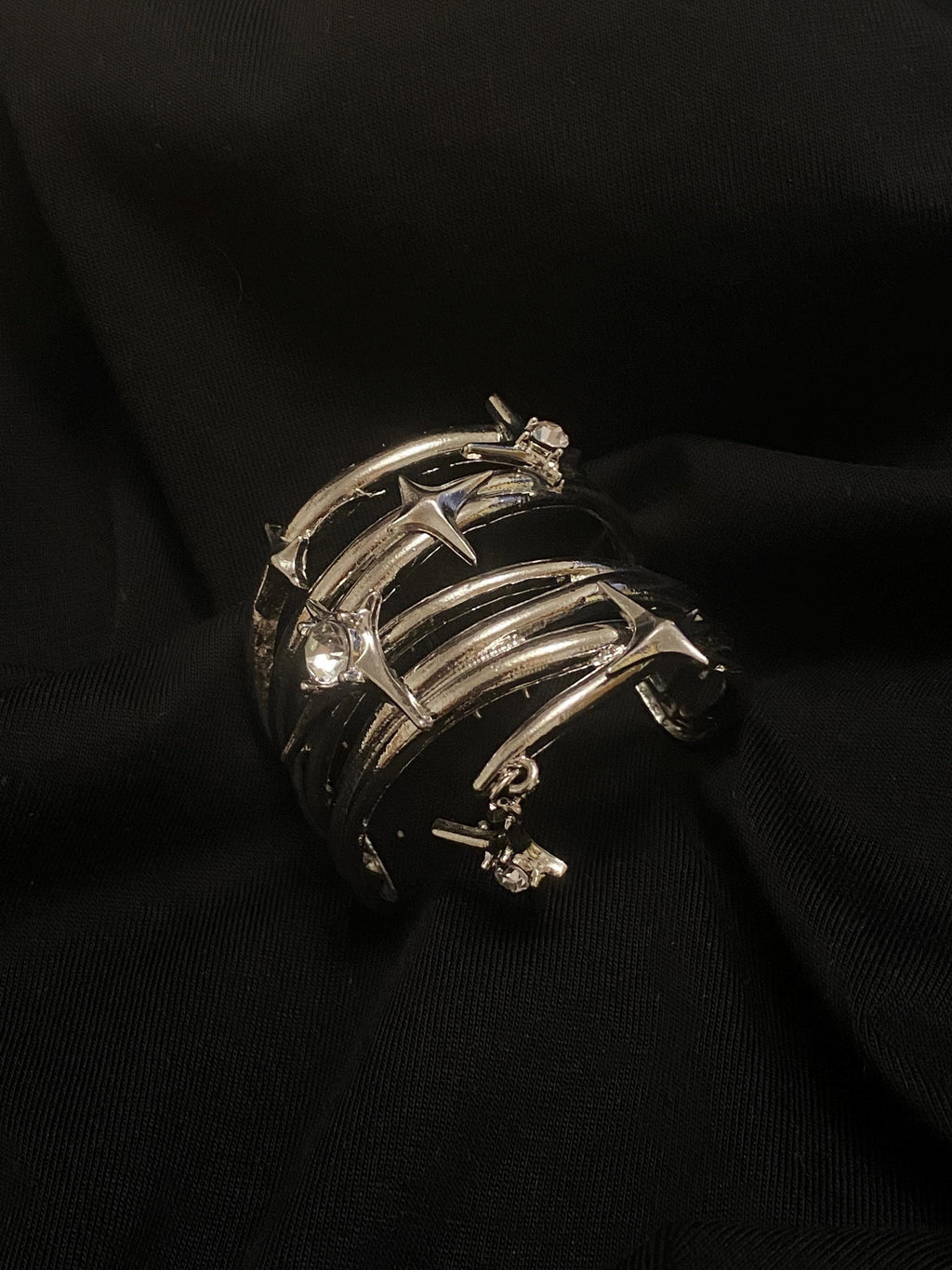 Cyberpunk Starburst Liquid Silver Ponytail Hair Clip | Unique Original Design Hair Accessory | Unisex Gift for Her/Him