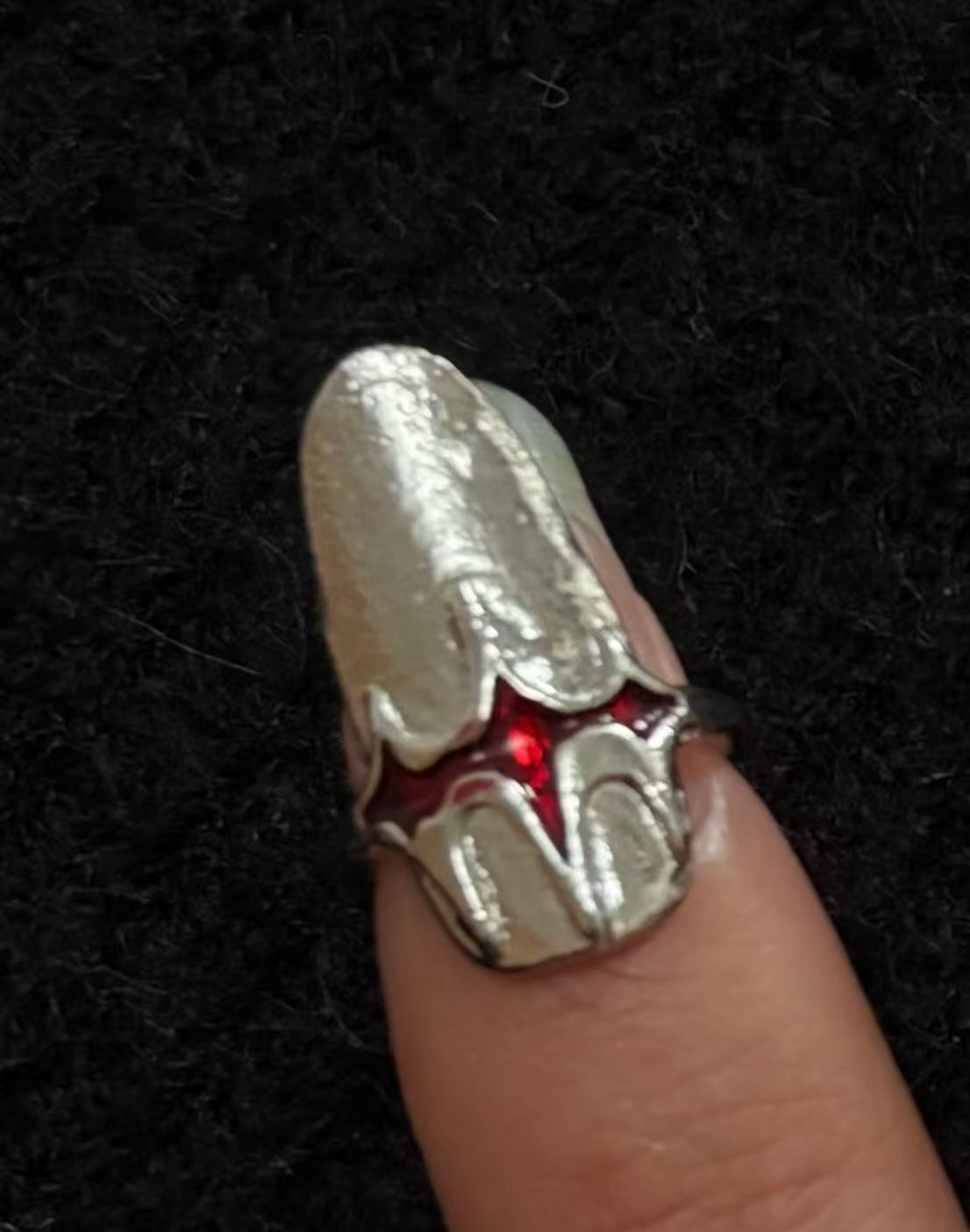 Molten Sanguine Burgundy Nail Armor Set