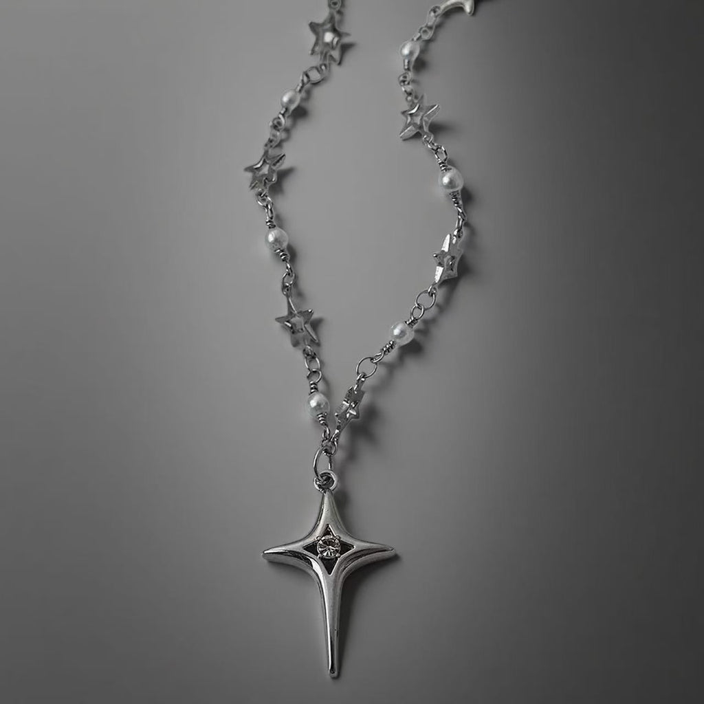 Star Necklace | Silver | Cybernicho | Molten Anima Polaris Pendant | Cyberpunk Goth Jewelry