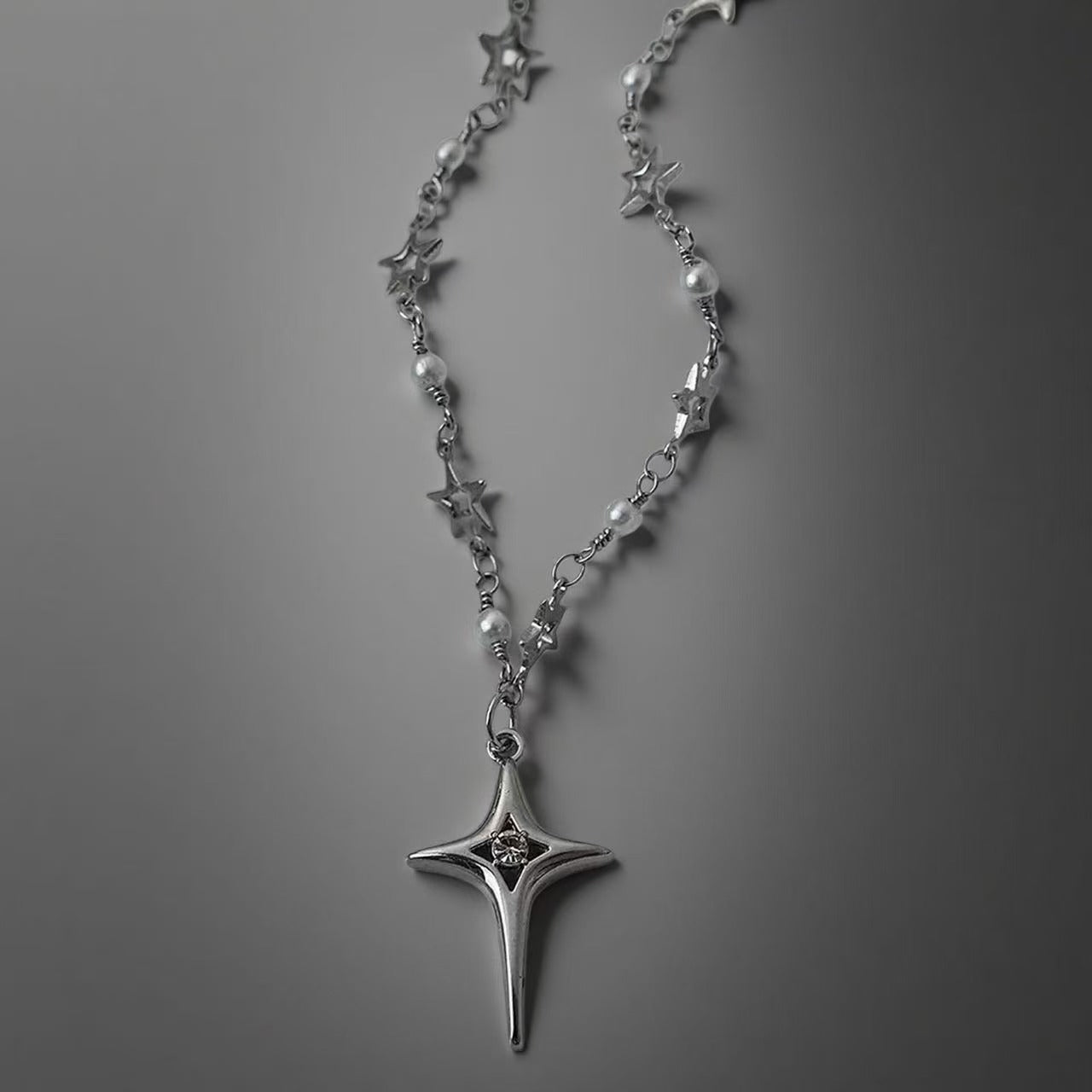 Star Necklace | Silver | Cybernicho | Molten Anima Polaris Pendant | Cyberpunk Goth Jewelry