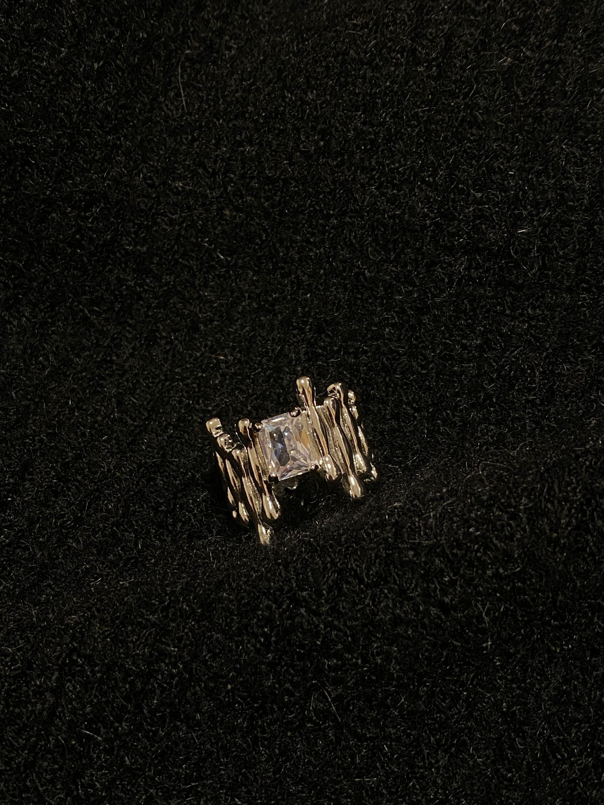 Liquid Metal Geometric Ring - Unique Handmade Jewelry for Her or Him