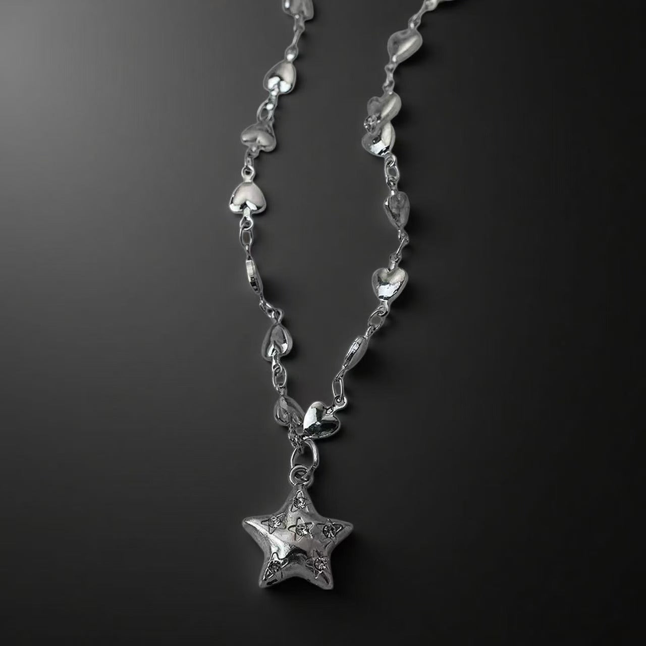 Star Necklace | Silver | Cybernicho | Molten Anima Polaris Pendant | Cyberpunk Goth Jewelry