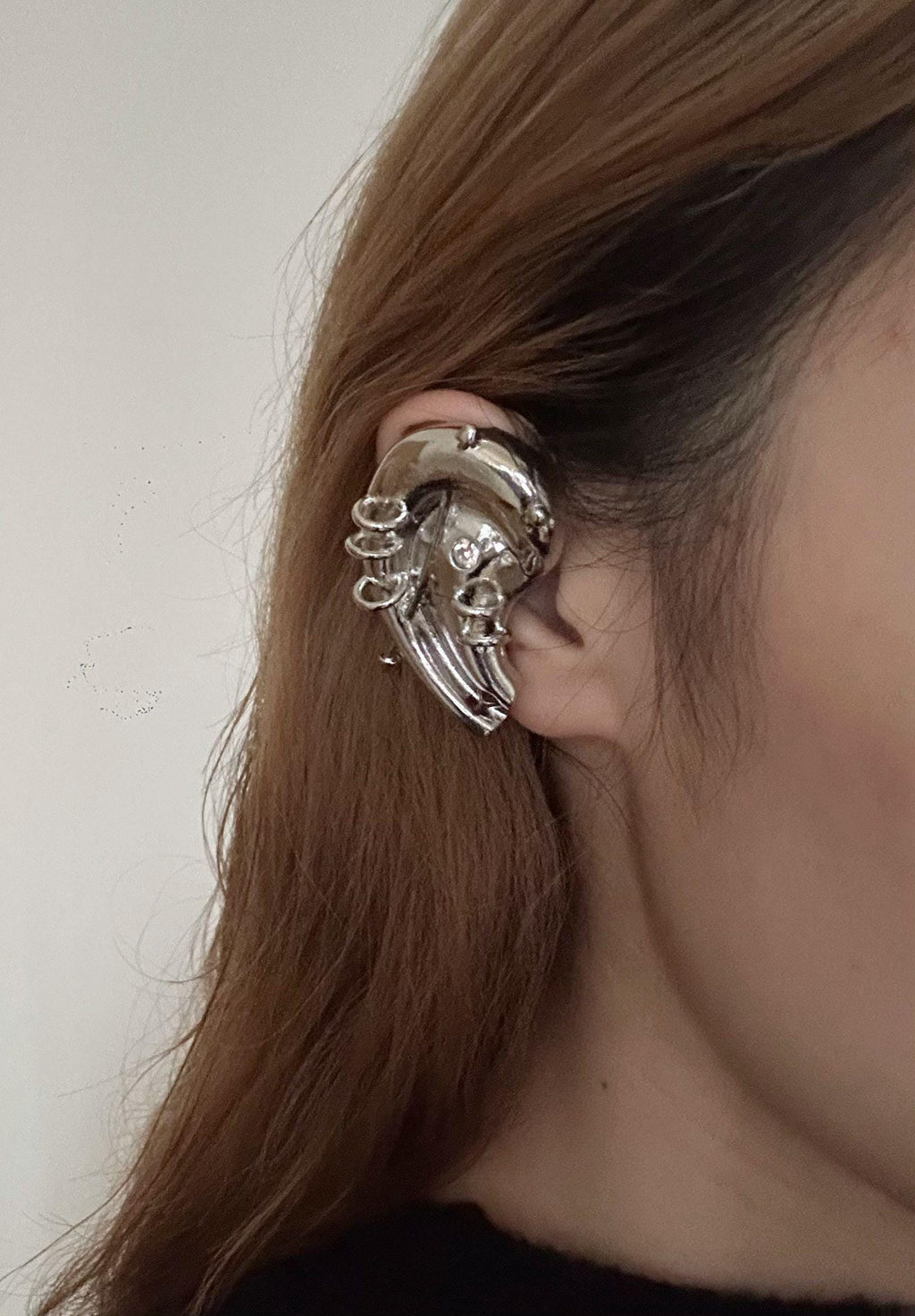 Cyberpunk Thorns Spike Ear Cuff – Mecha Girl Clip-On Earring | Y2K Punk Unisex Jewelry | No Piercing Halloween Gift for Her Him